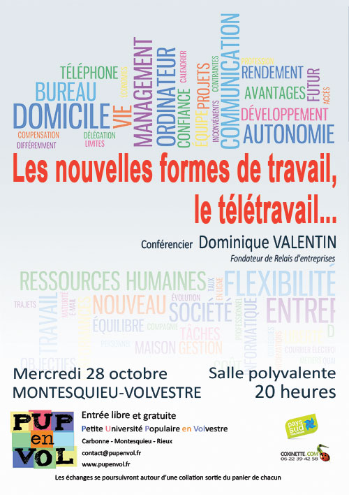 Les nouvelles formes de travail, le télétravail…