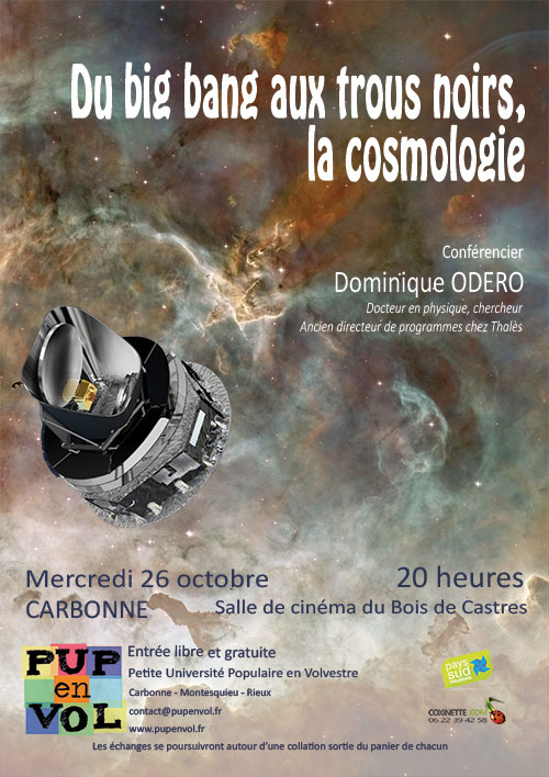 Du big bang aux trous noirs, la cosmologie